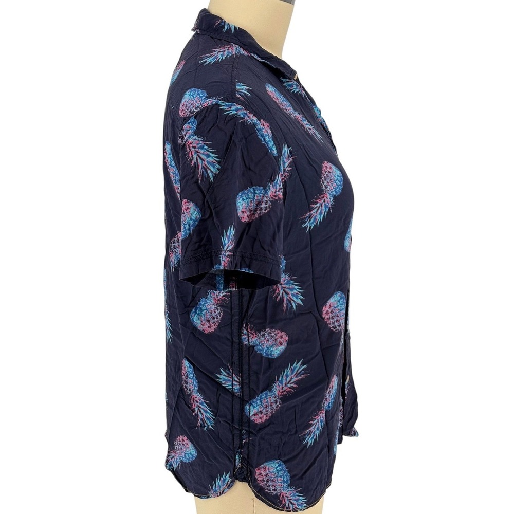Surfside Supply Button Down Shirt Navy Pineapple 100% Rayon 2XL - Picture 3 of 7